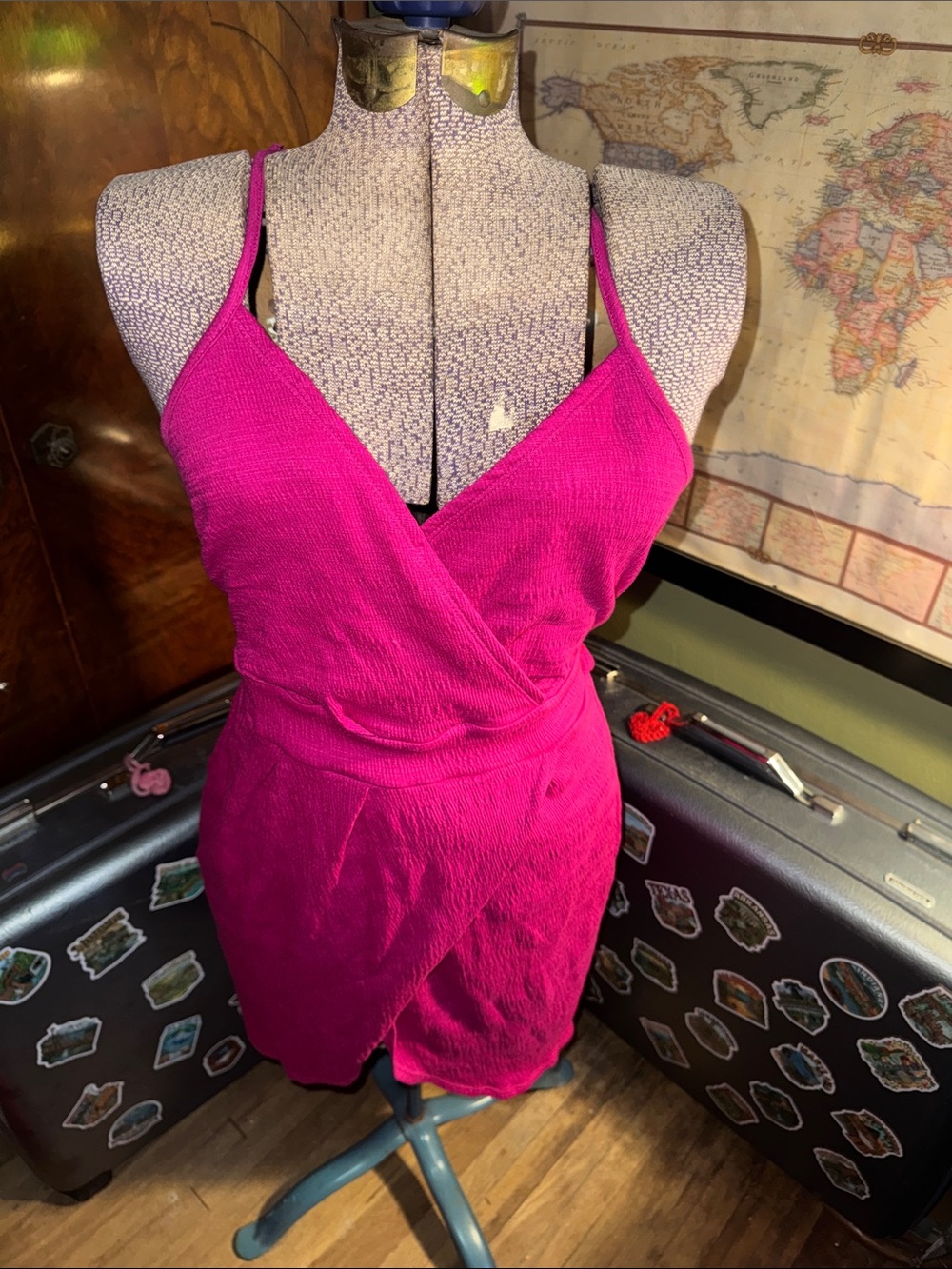 Universal Thread Hot Pink Surplice Tulip Mini Dress S